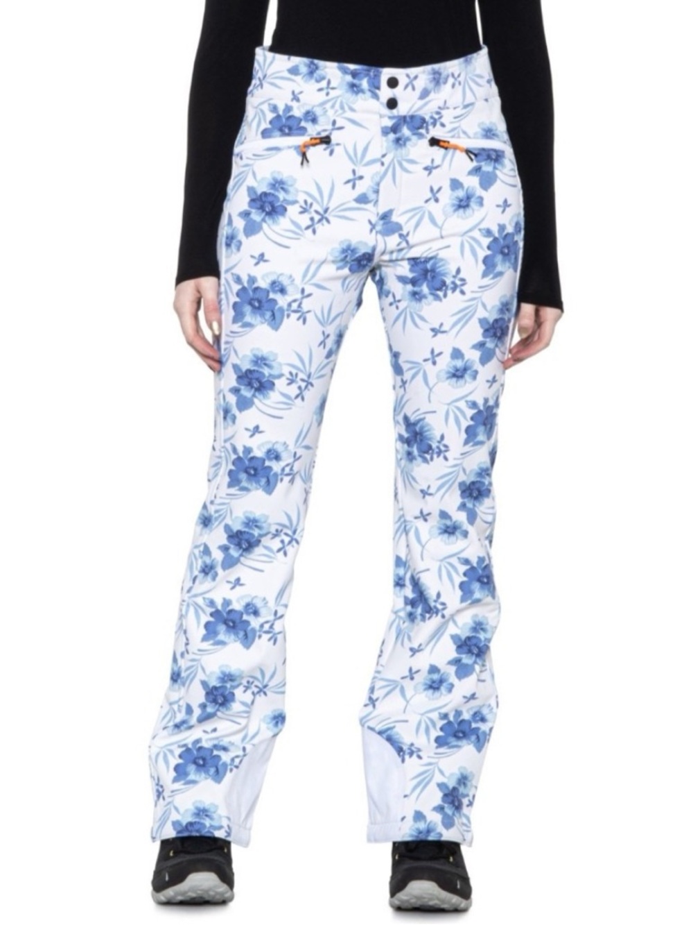 Bogner Fire and Ice x Loveshackfancy ski snow pants floral white blue NWT MD 8
